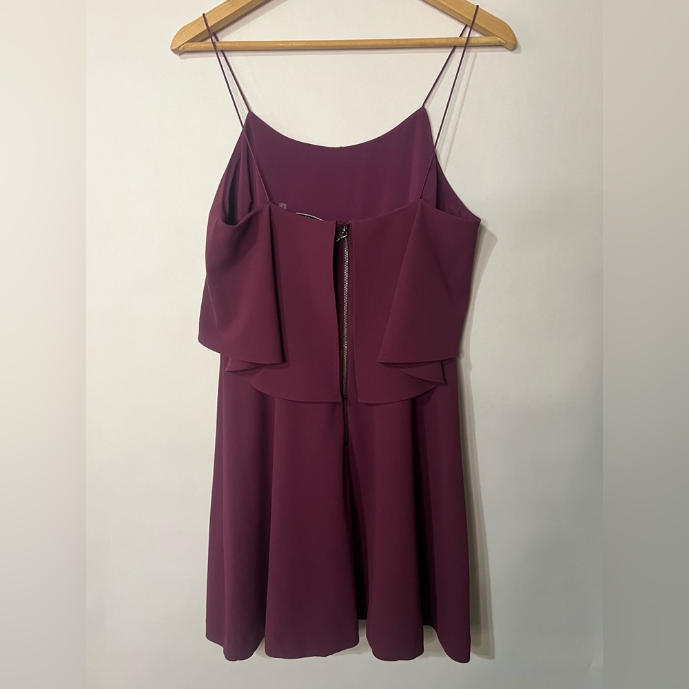 Alice + Olivia Women’s Burgundy Kipp Layered Ruffled Mini Dress Size 6 - Picture 3 of 10